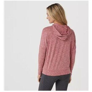 Skechers Womens Hoodie Heathered Long Sleeve Top Polyester Rayon Spandex Blend